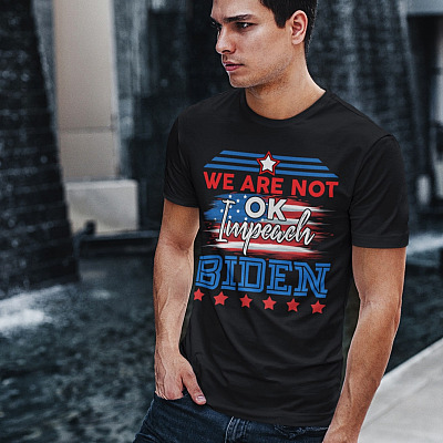 Alternative view of Impeach Biden We Are Not Okay T-Shirt - Anti Biden Is Not My President V-Neck Tee