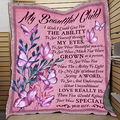 Alternative view of To My Beautiful Child Fleece Blanket - Mink Sherpa Blanket - Woven Blanket - Blanket Gift for Girls