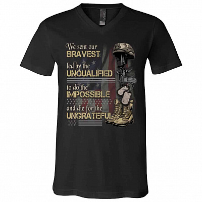 Die For The Ungrateful Tshirt, Black, V-Neck T-Shirt