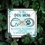 To My Dog Mom My Love For You Is Endless I Woof You To Infinity And Beyond Interlocking Hearts Pendant Necklace