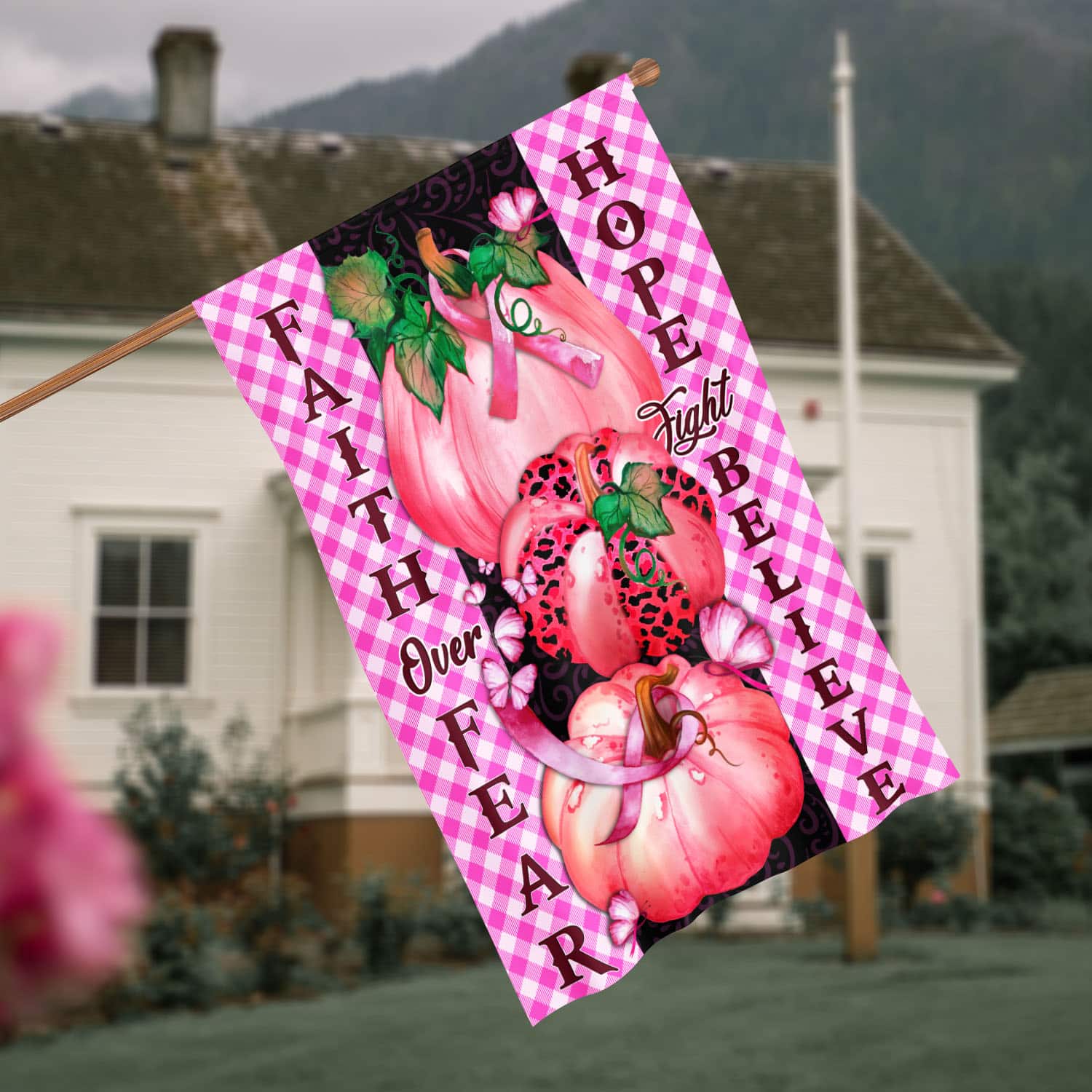 17 HG. Faith Hope Love Pumpkin_30x40 House Flag Mockup 4