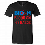 Biden Blood On His Hands T-Shirt, Black, V-Neck T-Shirt Biden Blood On His Hands T-Shirt, Black, V-Neck T-Shirt