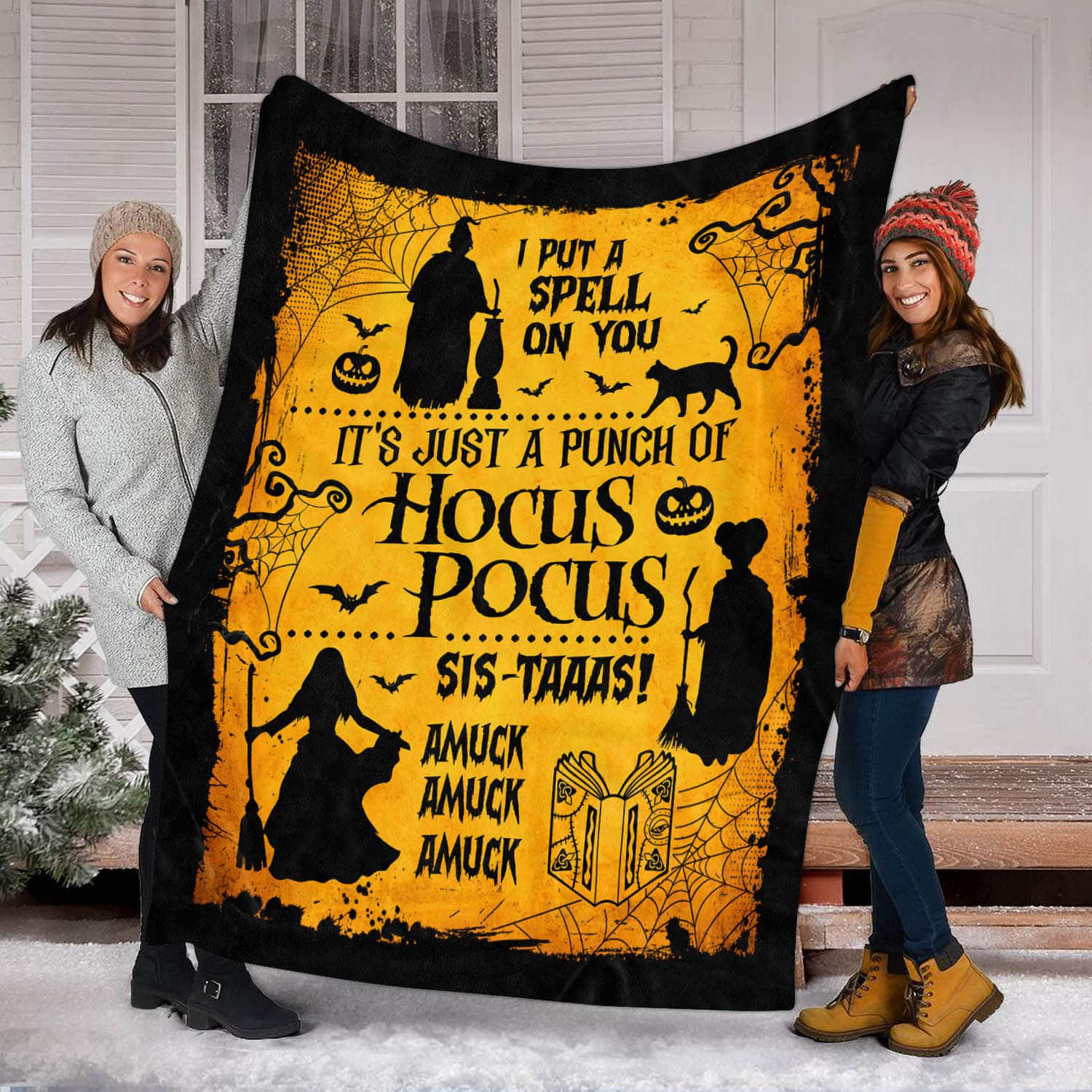 2KT. It's Just a Bunch Of Hocus Pocus Blanket Mockup 8