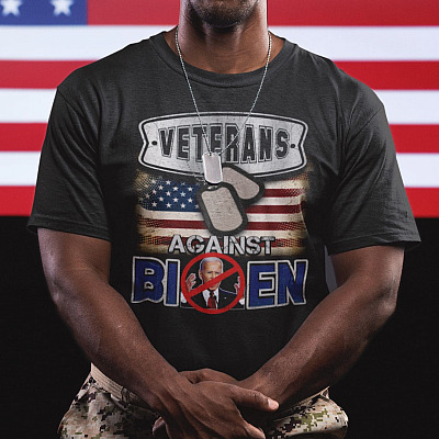 Veterans Against Biden T-Shirt - Anti Biden Is Not My President V-Neck Tee