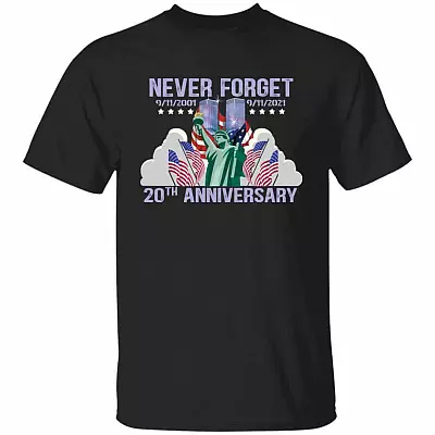 Never Forget 9/11/2001 Tshirt, Black, Unisex T-Shirt