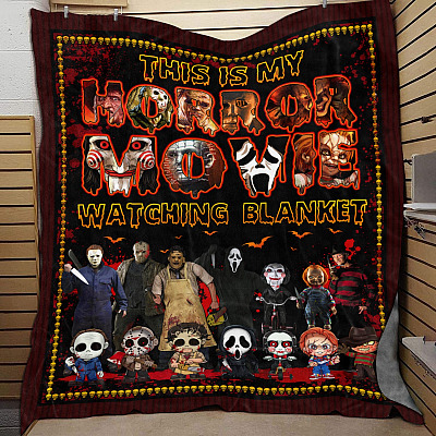 This Is My Horror Movie Watching Blanket - Funny Fleece Blanket - Mink Sherpa Blanket - Birthday Gifts for Women and Men