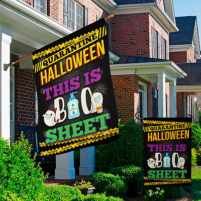 Alternative view of Quarantine Halloween This Is Boo Sheet Funny Decorative Garden Flag - Halloween Boo House Flag - Wall Flag