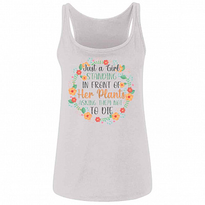 girl, White, Ladies Tank Top