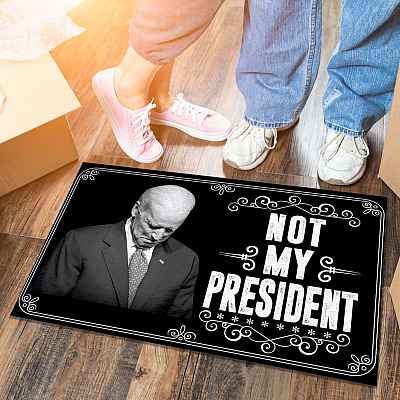 Alternative view of Biden Not My President - Anti Biden Doormat Entrance Indoor Outdoor Decorative Doormat