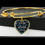 I Can No Longer See You with My Eyes but I Will Feel You in My Heart Forever Memorial Heart Pendant Necklace - Bangle