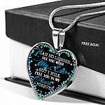 I Can No Longer See You with My Eyes but I Will Feel You in My Heart Forever Memorial Heart Pendant Necklace - Bangle