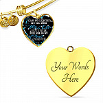I Can No Longer See You with My Eyes but I Will Feel You in My Heart Forever Memorial Heart Pendant Necklace - Bangle