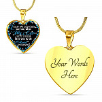 I Can No Longer See You with My Eyes but I Will Feel You in My Heart Forever Memorial Heart Pendant Necklace - Bangle