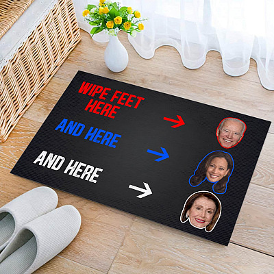 Alternative view of Anti Biden Kamala Nancy Wipe Feet Here Entrance Doormat - Say No To Creepy Joe Biden Wipe Your Feet Here Indoor Doormat