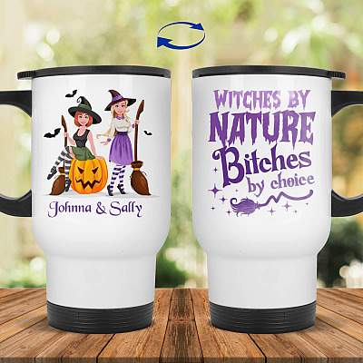 14 oz. White Travel Mug