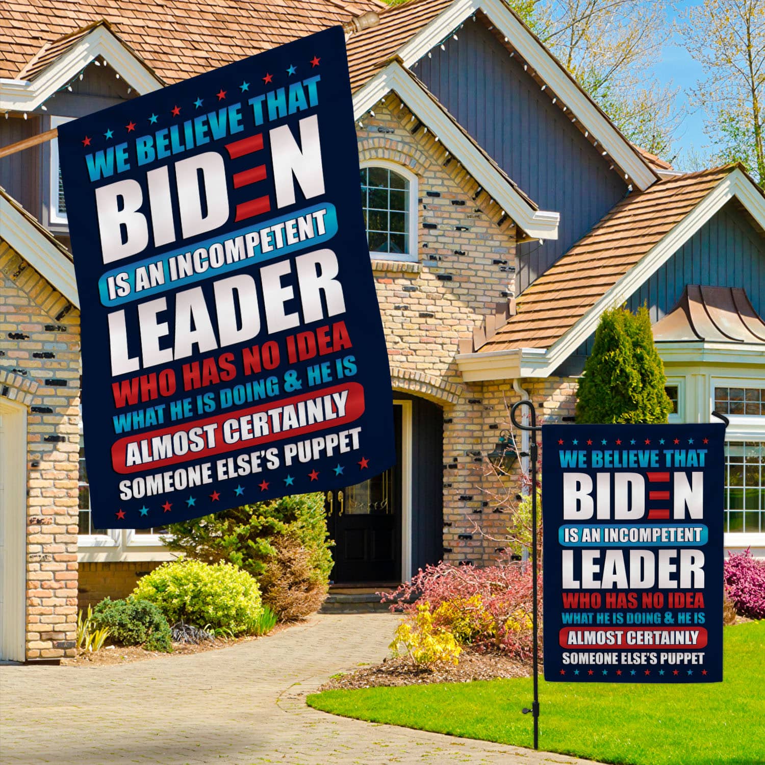 1O uu tien. Believe That Biden Flag-30x40 Garden & House Mockup 3