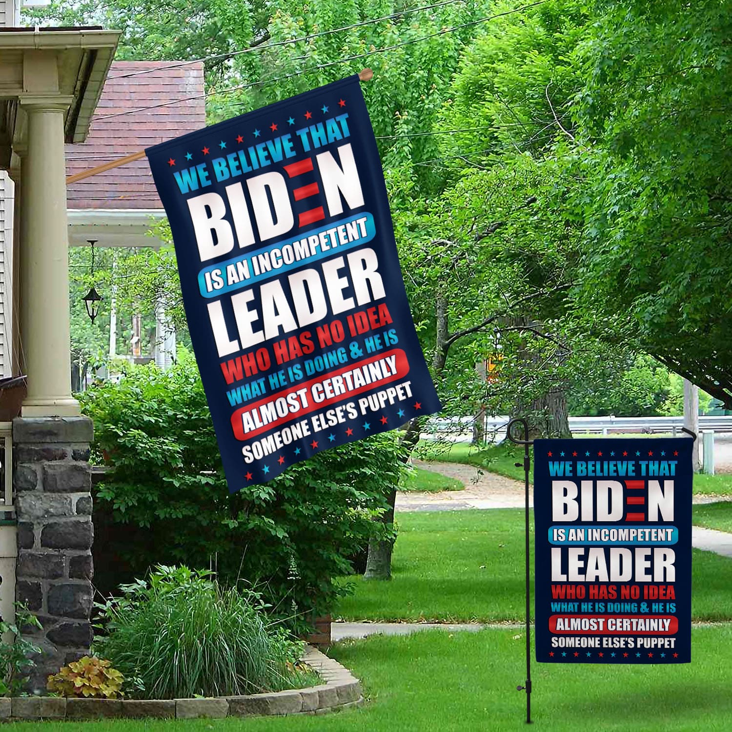 1O uu tien. Believe That Biden Flag-30x40 Garden & House Mockup 1
