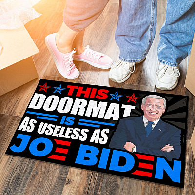 Alternative view of This Doormat Is as Useless as Joe Biden Anti Biden Entrance Indoor Outdoor Decorative Doormat