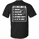 Guns Are For Hunting Recreation Only, Black, Unisex T-Shirt