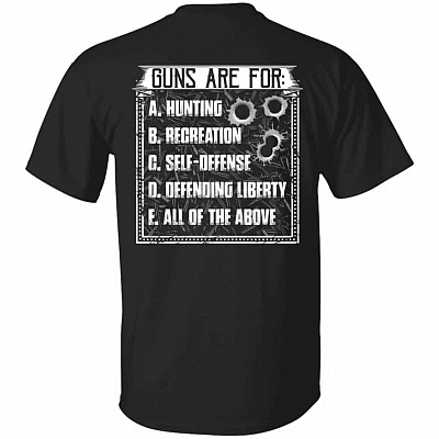 Guns Are For Hunting Recreation Only, Black, Unisex T-Shirt