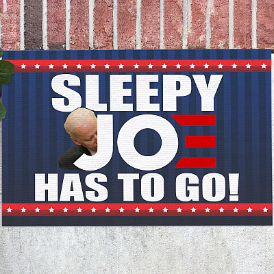 Sleepy Joe Has To Go Indoor Doormat - Anti Joe Biden Funny Creepy Joe Outdoor Door Mat