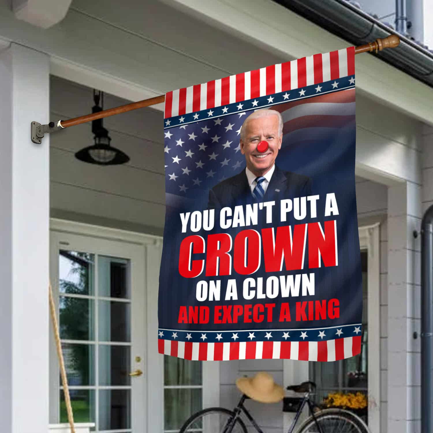 33 HG UU TIEN. Biden Clown 30x40 House Flag Mockup 1
