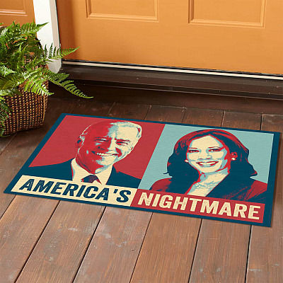 Alternative view of America's Nightmare Joe Biden Kamala Harris Doormat - Impeach Biden Harris Wipe Feet Here Welcome Mat