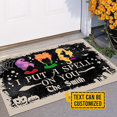 Alternative view of Personalized I Put A Spell On You Sanderson Sisters House Doormat - Custom Hocus Pocus Outdoor Doormat