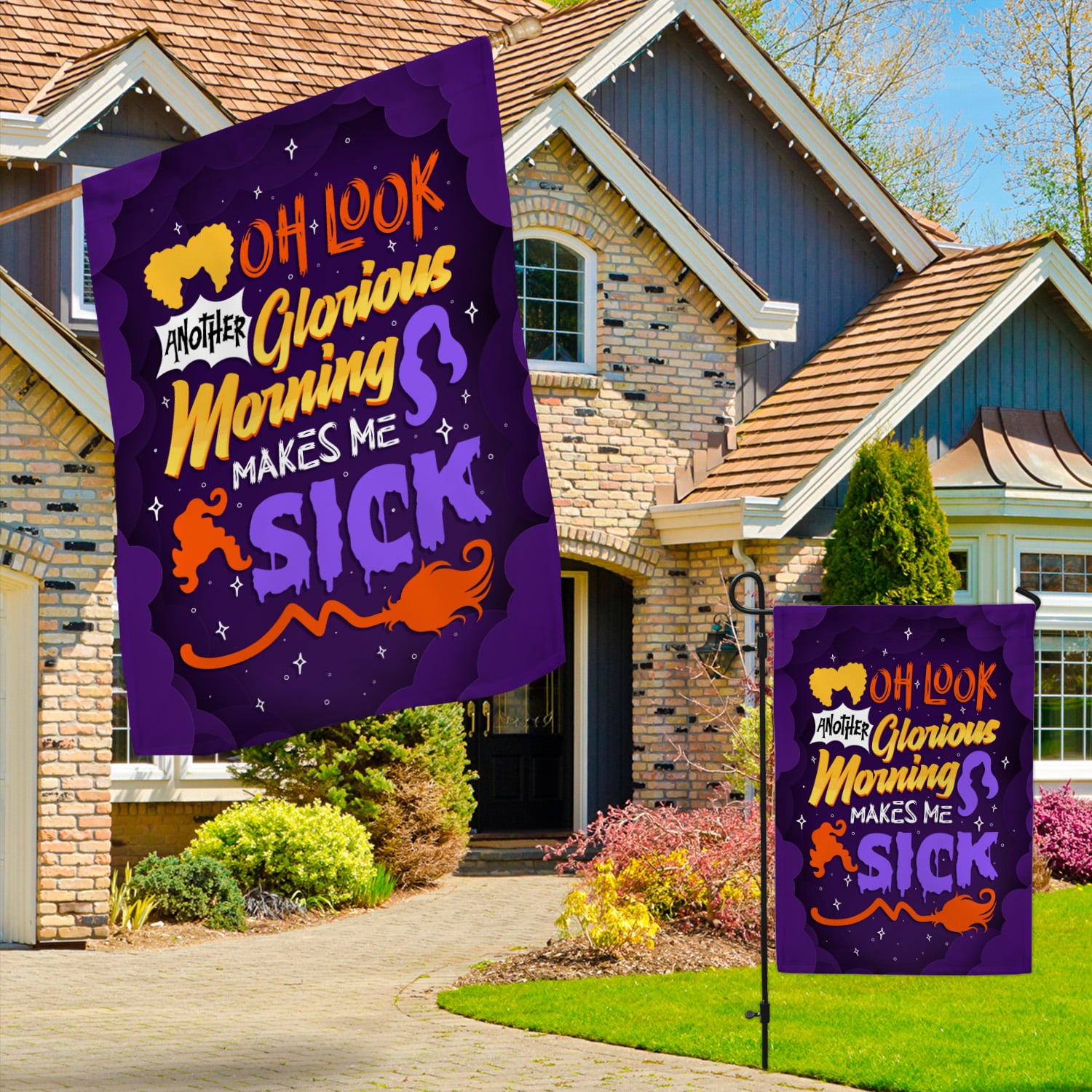 11H. Glorious Morning-flag Garden & House Mockup 3