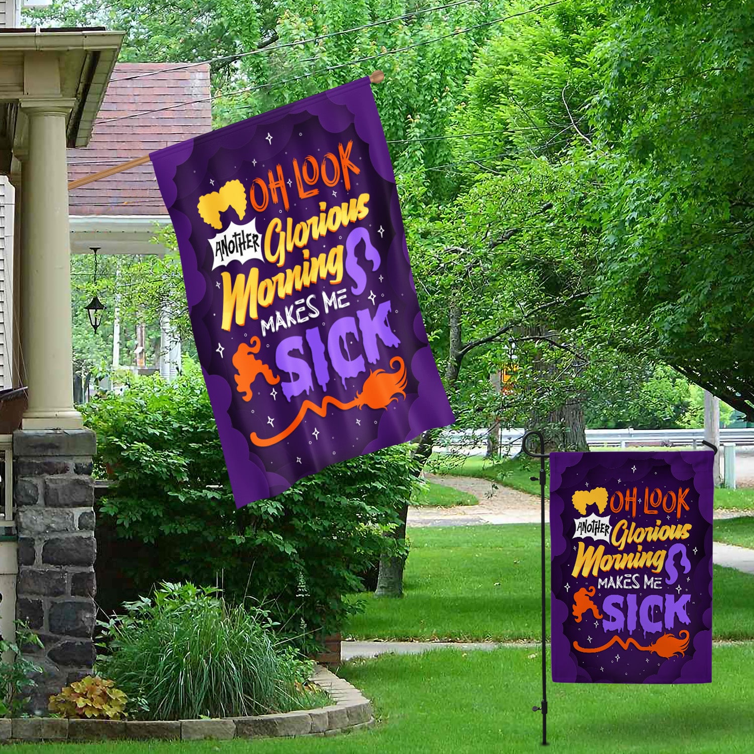 11H. Glorious Morning-flag Garden & House Mockup 1