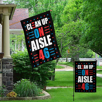 Alternative view of Clean Up On Aisle 46 Decorative Garden Flag - House Flag - Wall Flag