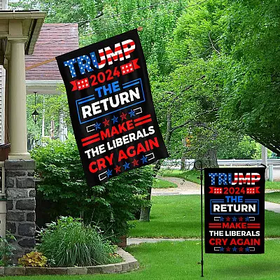 Alternative view of Trump 2024 The return Make Liberals Cry Again Garden Flag - Trump House Flag - Anti Biden Flag