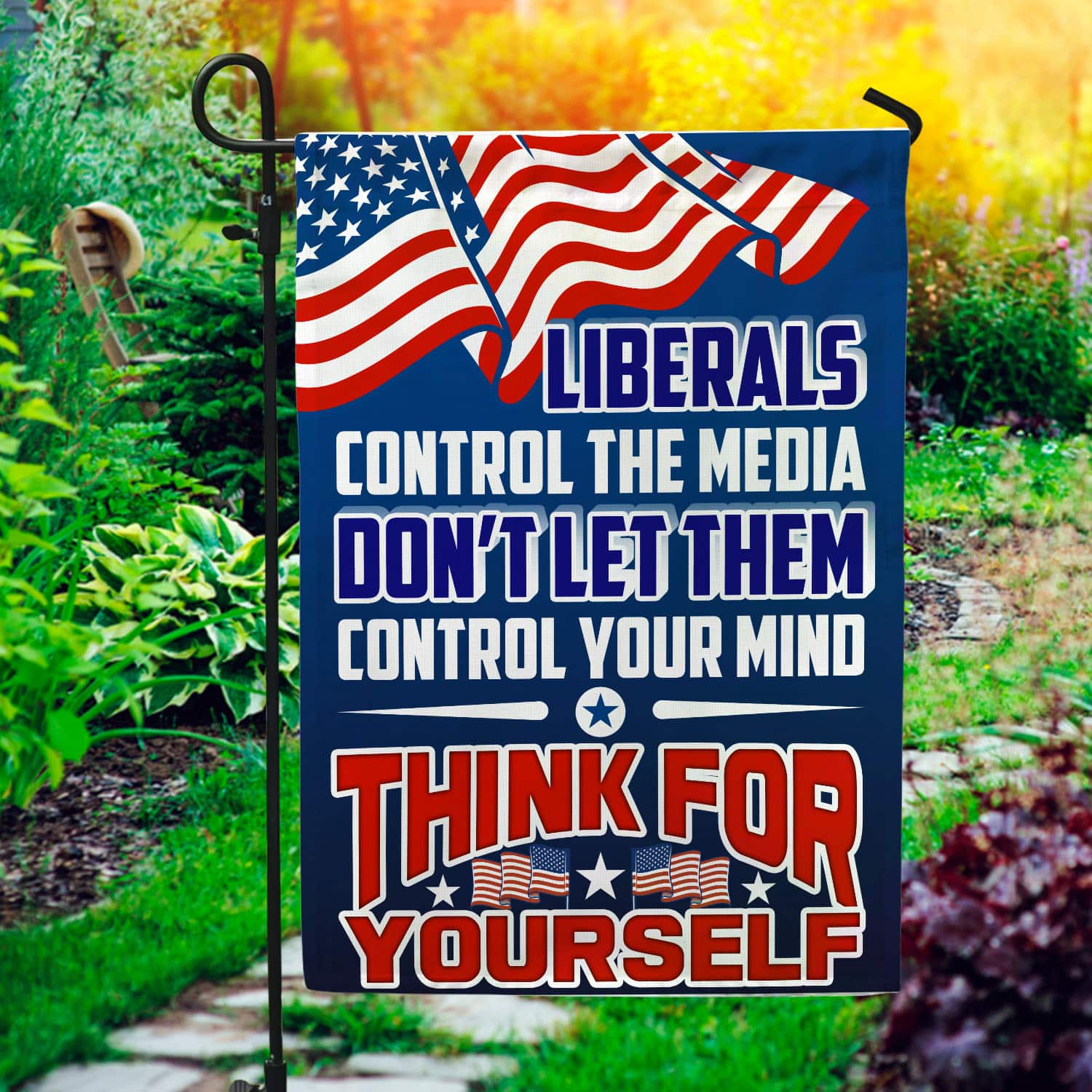5MH. Liberal Control Media 30x40 Garden Flag Mockup 1