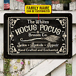 Personalized Hocus Pocus Broom Co Sales Rentals Repair Hand Crafted And Enchanted Outdoor Decorative Metal Sign