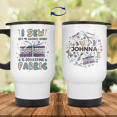 14 oz. White Travel Mug