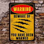 Warning Beware Of You Have Been Warned Funny Beware Halloween Decorative Metal Sign - Indoor Outdoor Decor