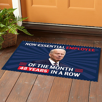 Alternative view of Non-essential Employee of the Month 48 Years in a Row Decorative Doormat - Impeach Biden Welcome Mat