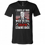 I Suck At This-Tshirt, Black, V-Neck T-Shirt