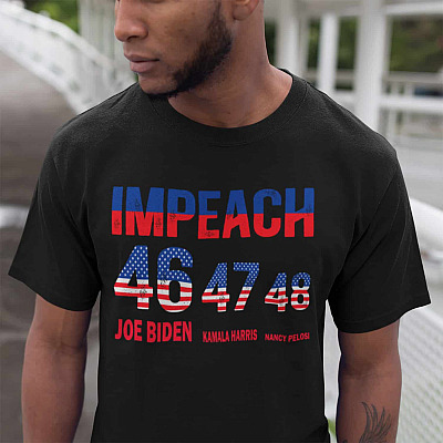 Impeach 46 47 48 Joe Biden Kamala Harris Nancy Pelosi T-shirt - V-neck Tee - Funny Political Election Shirt
