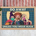 Go Away Unless You Wear A Mask Decorative Doormat - Hocus Welcome Mat
