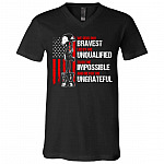 We Sent Our Bravest Veteran Day T-Shirt, Black, V-Neck T-Shirt