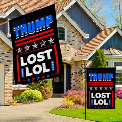 Alternative view of Trump Lost Lol - Funny Anti Trump Flag Trump Not My President Outdoor Indoor Decorative Garden Flag - House Flag - Wall Flag