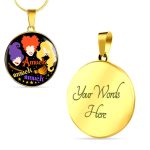 Hocus Pocus Amuck Amuck Amuck Sanderson Sisters Circle Pendant Necklace - Bangle - Halloween Witch Necklace