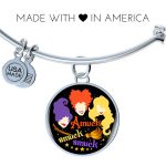 Hocus Pocus Amuck Amuck Amuck Sanderson Sisters Circle Pendant Necklace - Bangle - Halloween Witch Necklace