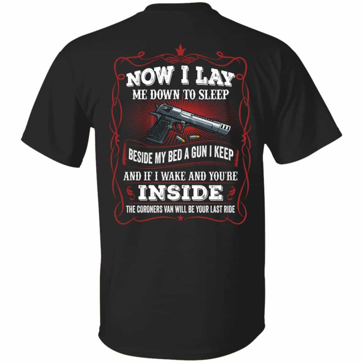 6VT. Now I Lay Me Down Veteran Gun, Black, Unisex T-Shirt