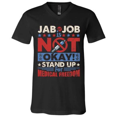 43 HG UU TIEN. Jab Or Job (5), Black, V-Neck T-Shirt