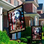 2HV. Kneel Before God (flag) 30X40R Garden & House Mockup 2