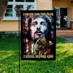 2HV. Kneel Before God (flag) 30X40R Garden Flag Mockup 3