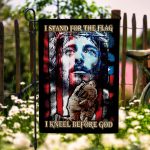 2HV. Kneel Before God (flag) 30X40R Garden Flag Mockup 6