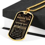 To My Badass Son If Fate Whispers To You You Can't Withstand The Storm I Am The Storm Dog Tag Pendant Necklace